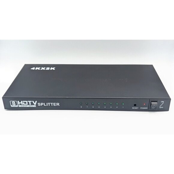 HDMI 1x8 Splitter 8 Port 1 in 8 Out HDMI Switch Full HD 1080P 3D 4Kx2K - Picture 1 of 2